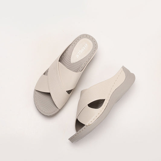 New Summer Fish-mouth Shoes For Women Chunky-sole Slide Sandals