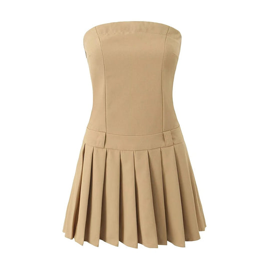 Summer Female Hot Girl Wrapped Chest Nipped-waist Dress
