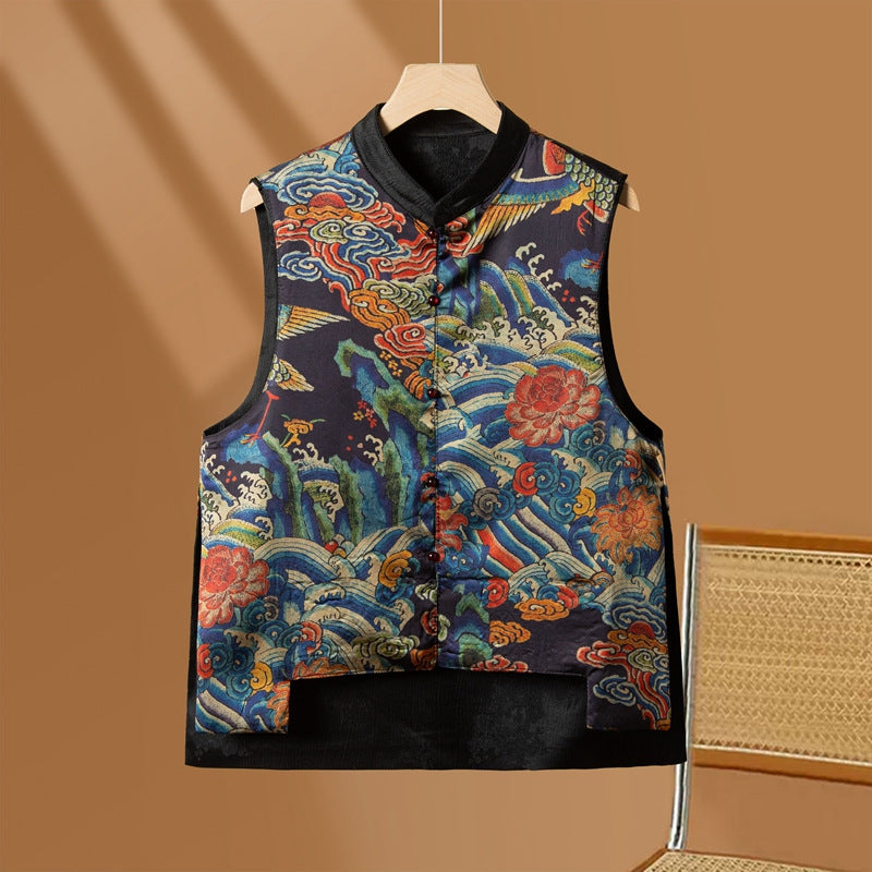 Chinese Retro Ethnic Style Double-sided Embroidered Vest