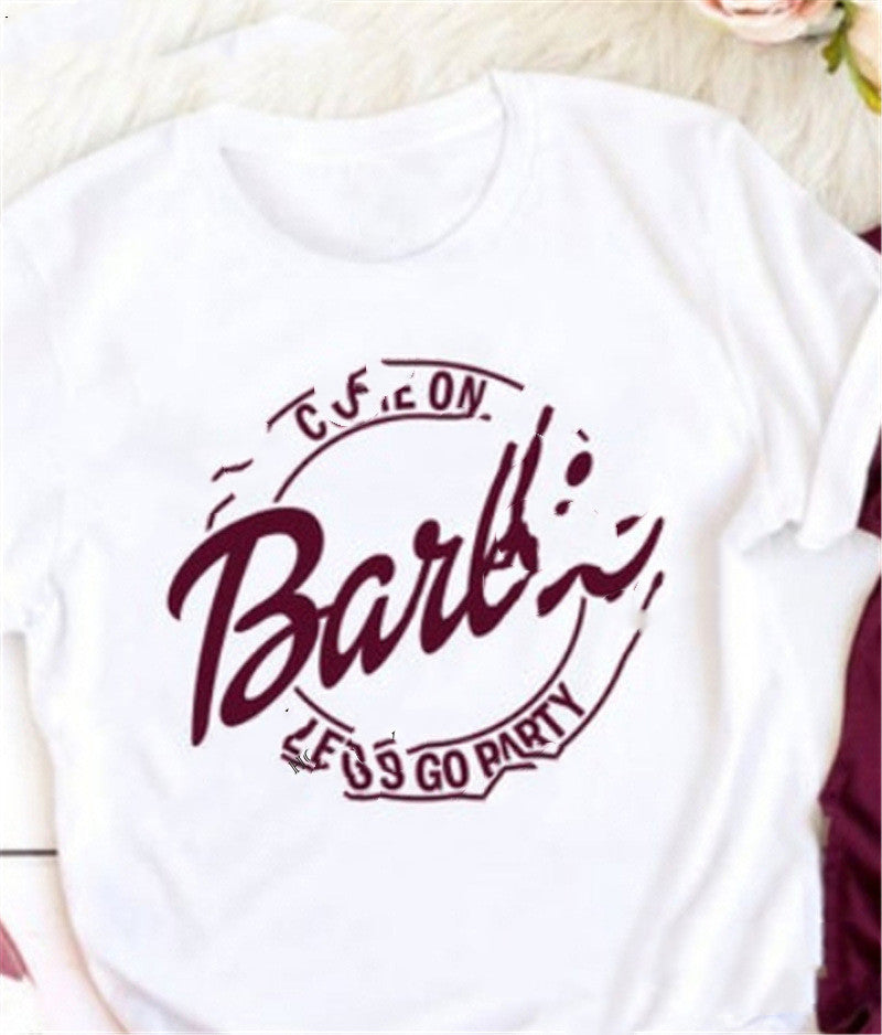 Dansk Print Løs Rundhals Kortærmet T-shirt