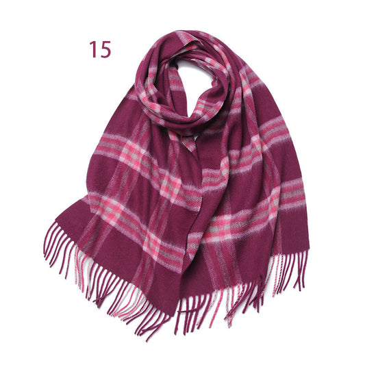 Winter Warm Thickened British Plaid Wool Scarf