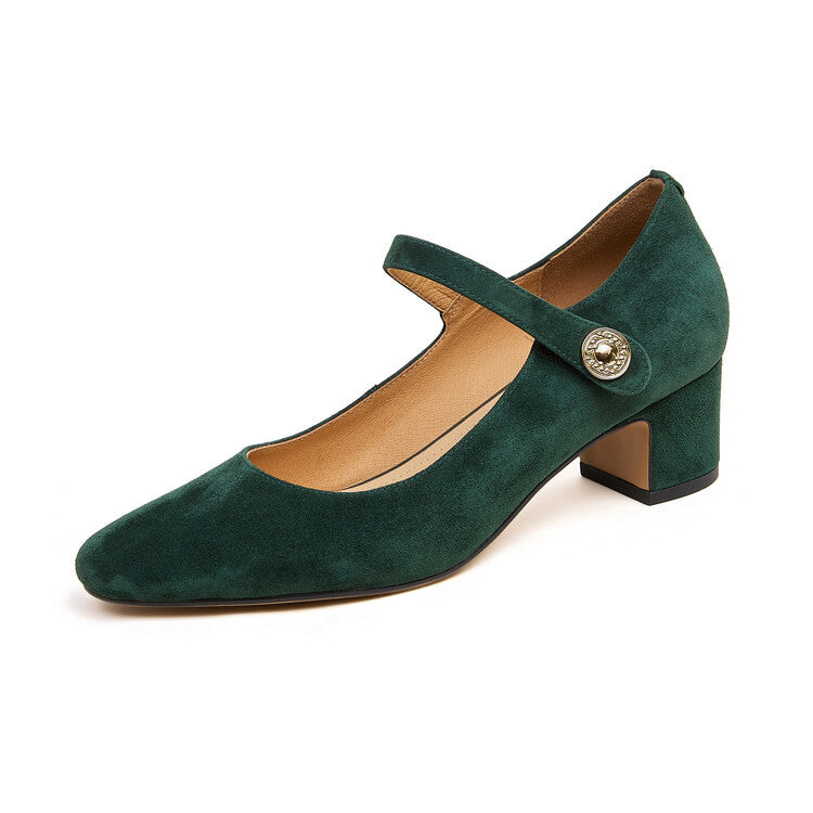 Mary Jane Shoes Season Chunky Heel Pumps Women's Shallow Mouth