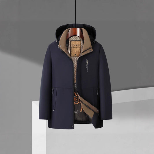Men's Thermal Cotton Jacket With Detachable Hood