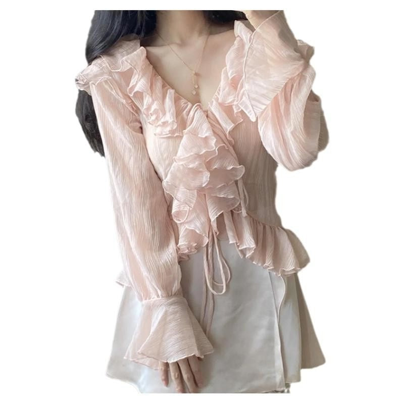 Ice-silk Chiffon Sun-protective Blouse For Women