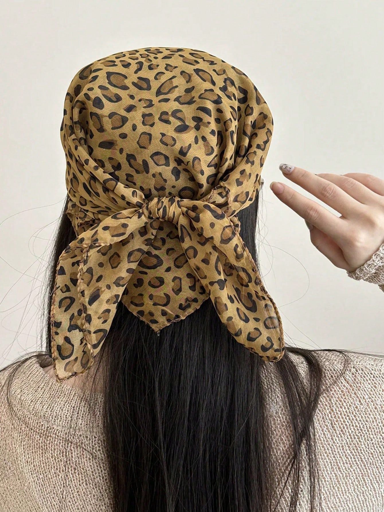 All-match Floral Satin Fabric Bag Headscarf