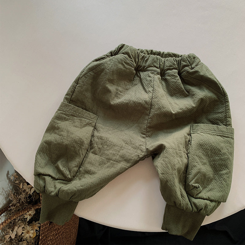 Children's Velvet Padded Loose Overalls