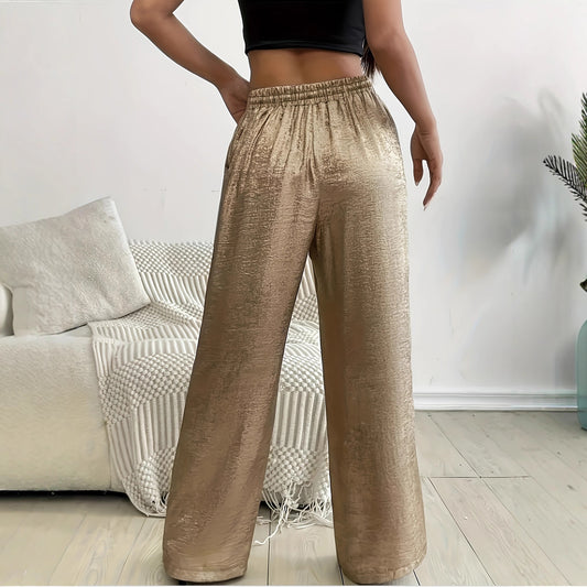 New Womens Loose-fit Gold-stamped Sequined Fashion Pants
