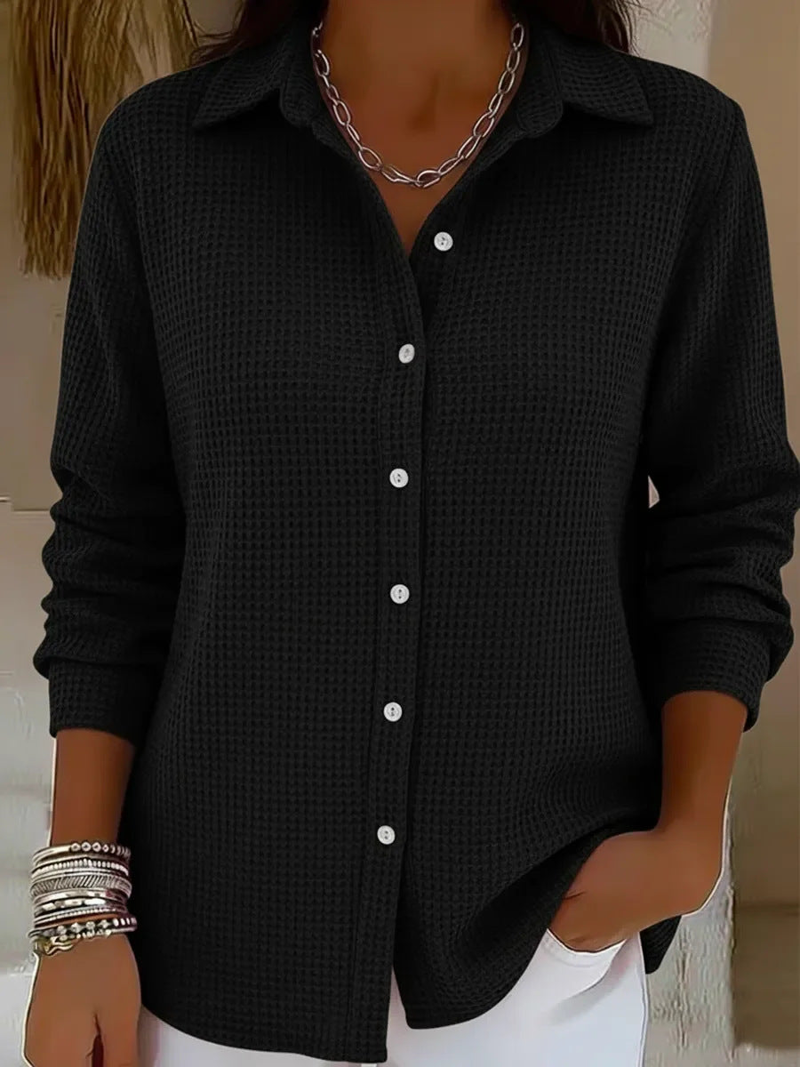 Button-front Knitted Cardigan With A Lapel Neckline