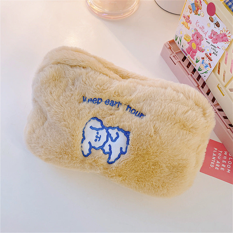 Simple And Cute Plush Cosmetic Bag Cloud