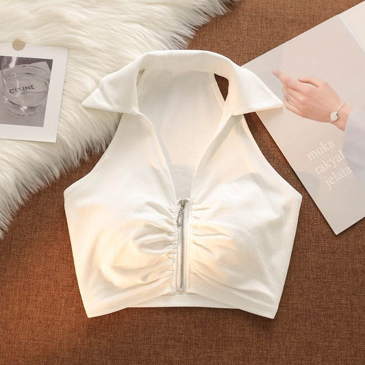 American-style Hanging On Neck Camisole Women's Summer Wear High-grade Strapless Sexy