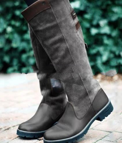 Autumn New Women's Boots Flat Sleeve High Boots 40-43 Large Size