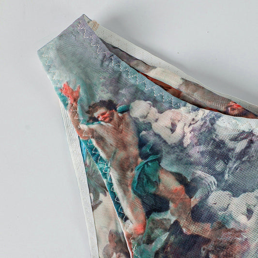 Fitted Three-dimensional Underwire Camisole With A Print