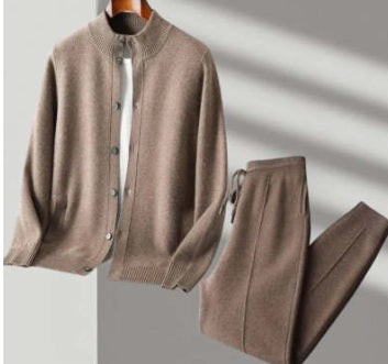 Pure Wool Men's Stand Collar Simple Sweater