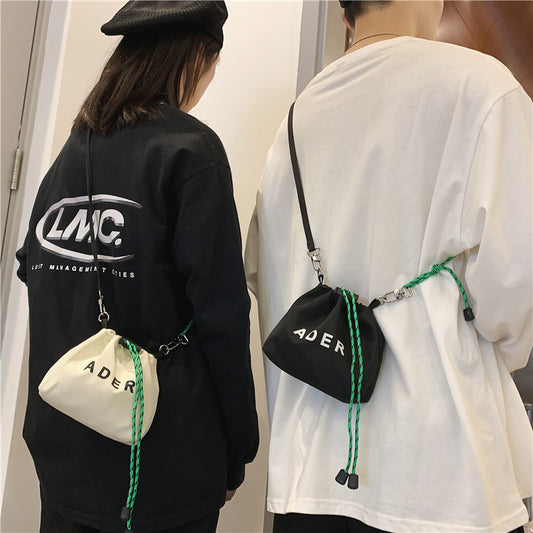 Drawstring Mini Sports Bag With Letters On One Shoulder Messenger