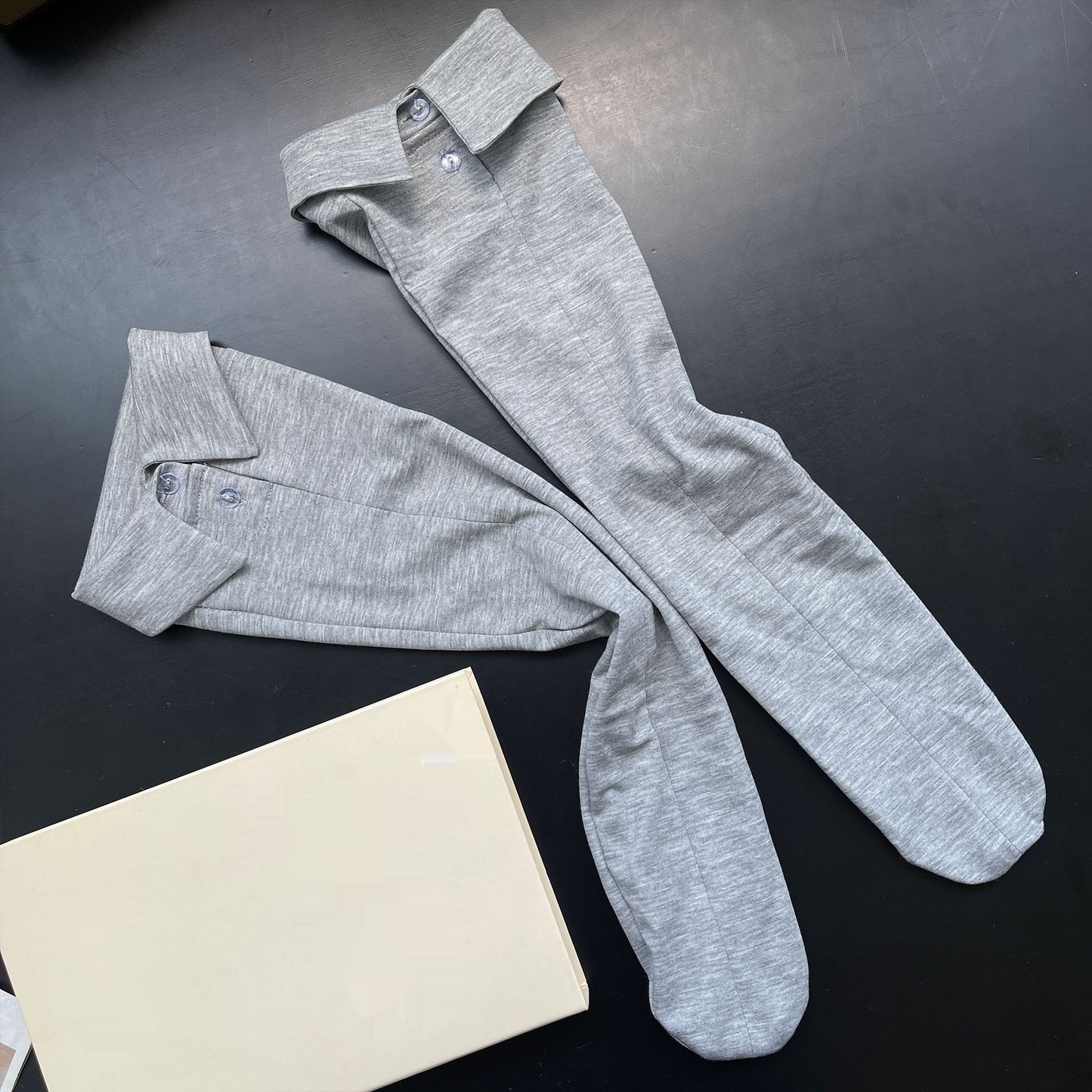 New Polo Collar Button Female Middle Tube Socks