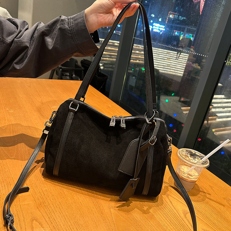 Matte Leather Retro Crossbody Bag In European And American Style