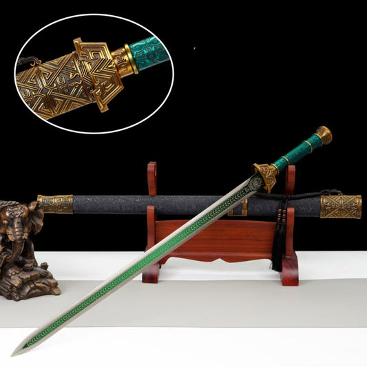 Tang-Style Sword Long-Style Sword Blade Self-Defense Cold Weapon Tang-Style Horizontal Saber Decorative Ornament Unsharpened