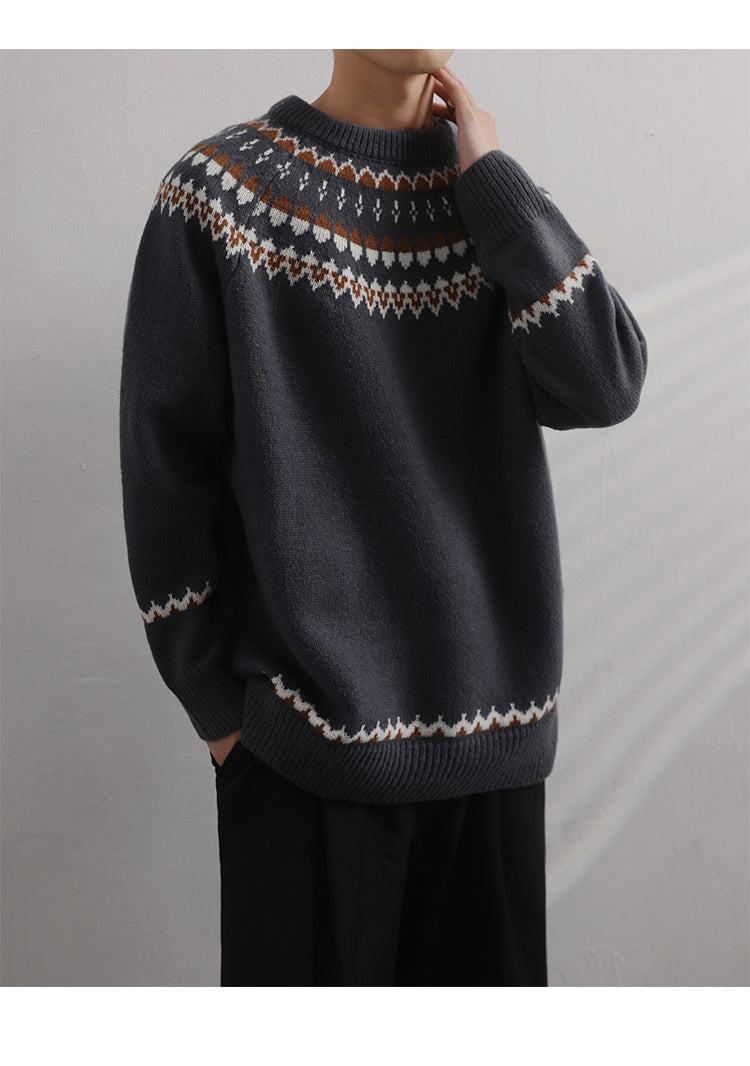 Loose-fitting Comfortable Sweater Men's Design Sense Nordic