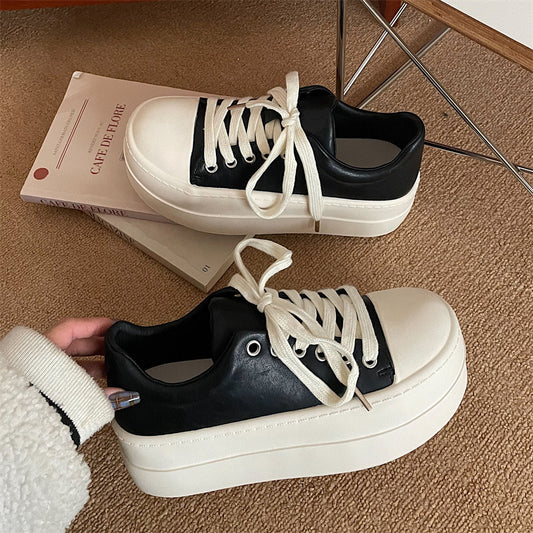 Ugly Cute Big Head Platform White Shoes