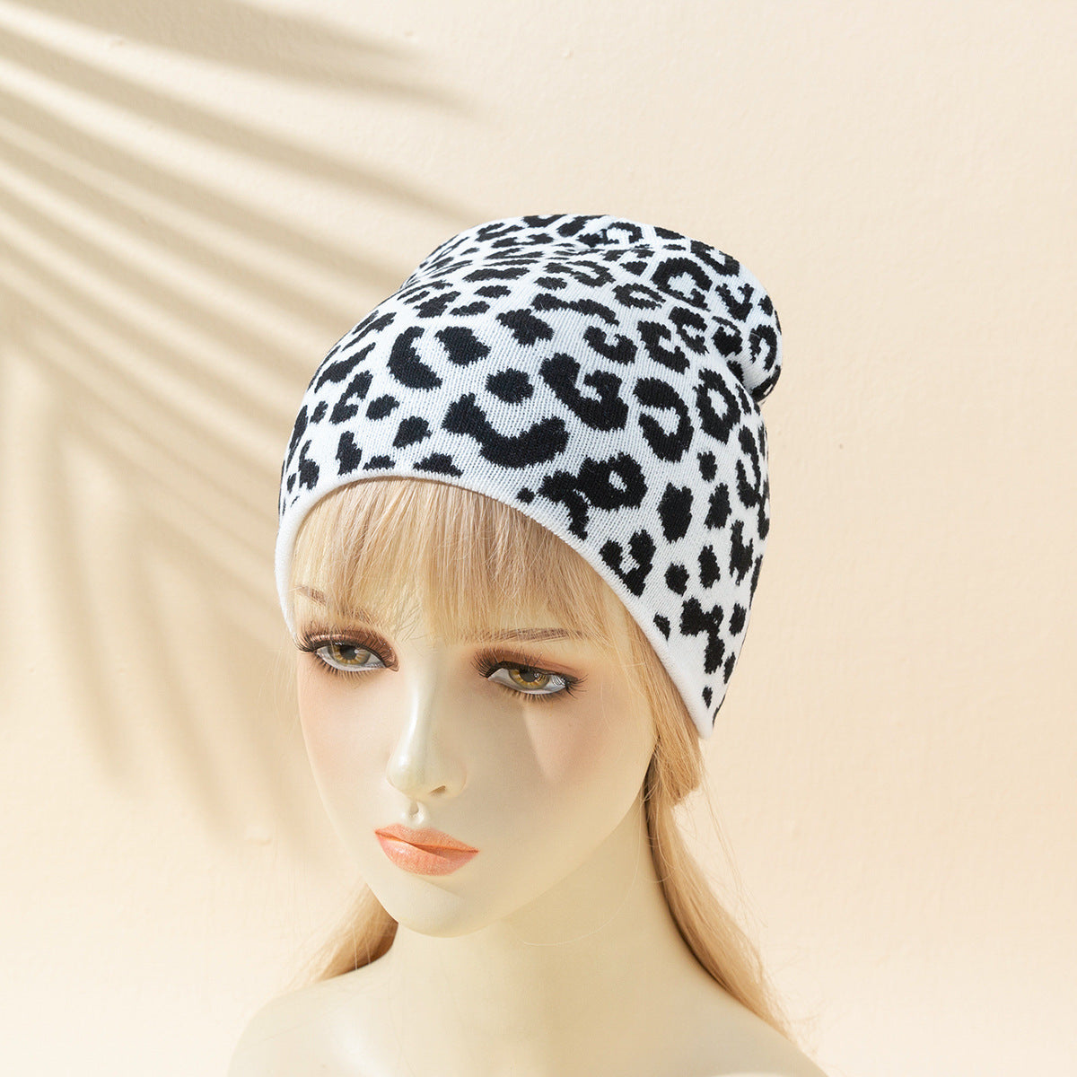 Women's Wild Casual Retro Leopard Zebra Print Cow Houndstooth Knitted Hat