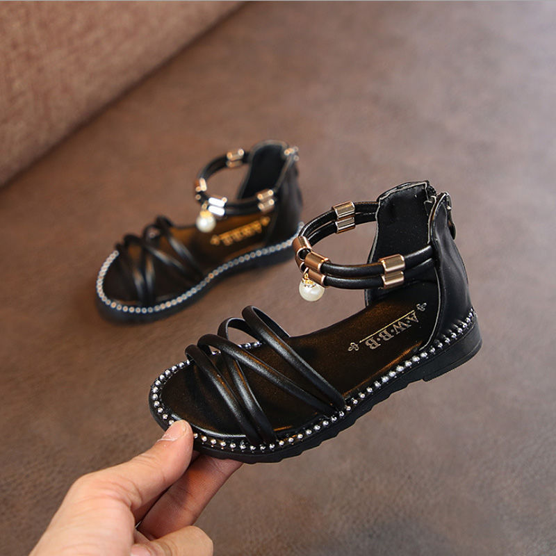 Pigesandaler, Westernstil, Romerske børnesko, Bløde såler, Netto røde prinsesser, Små piger, Babysandaler