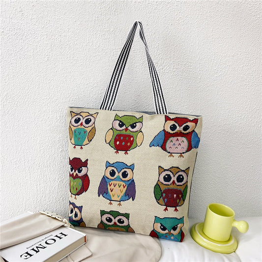 Student Portable Canvas Bag Literary Storage
