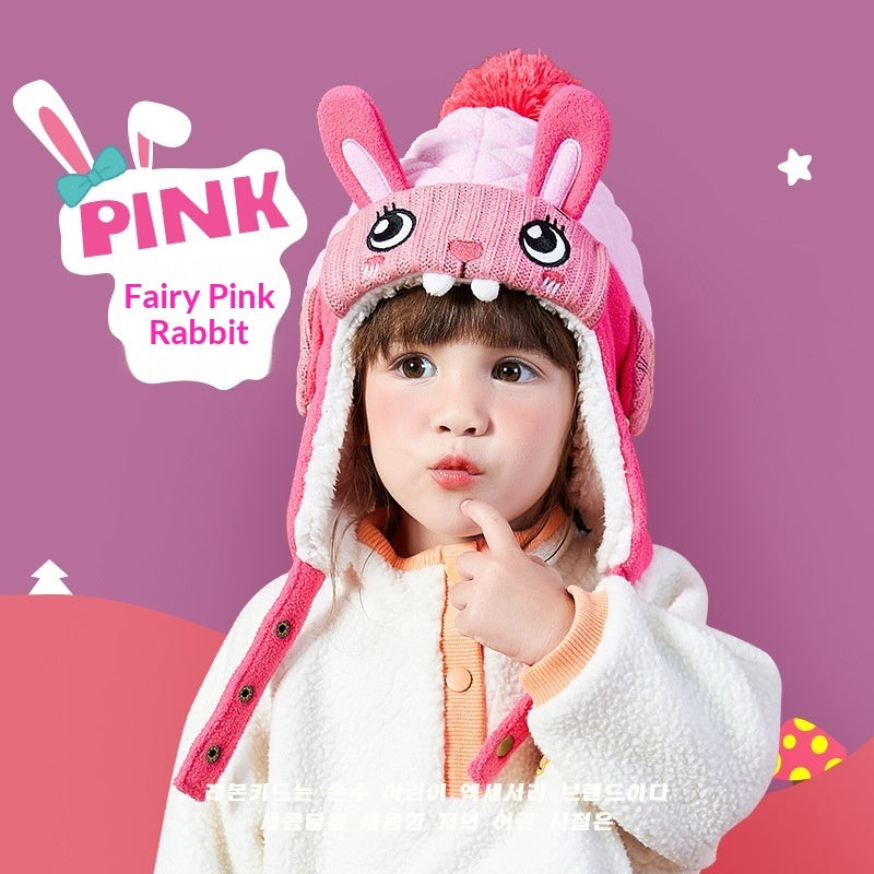 Fleece-lined Childrens Lei Feng Cap With Earflaps