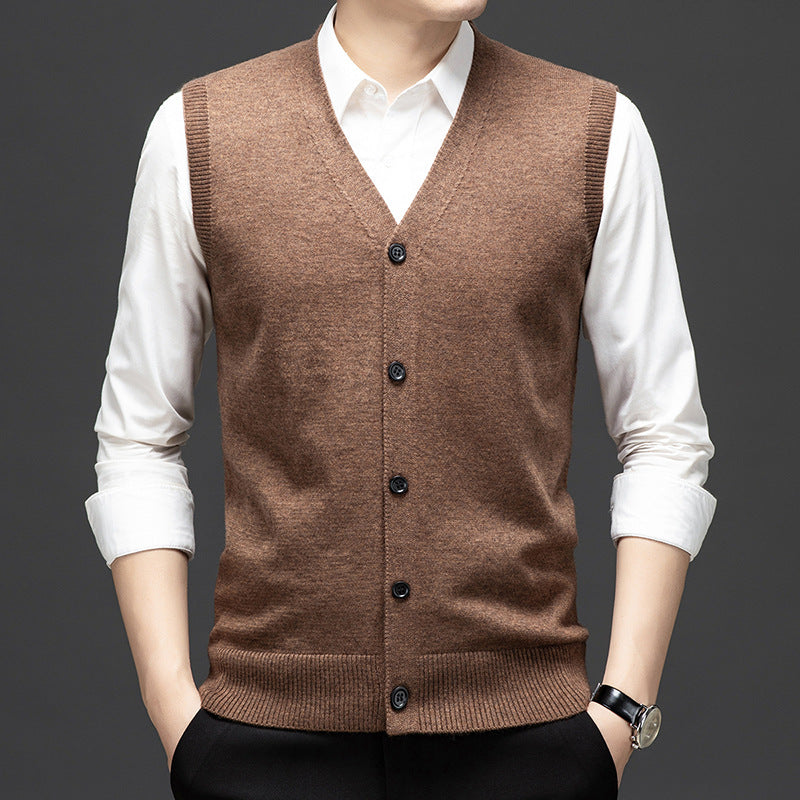 Keep Warm Inner Match Knitted Vest Sleeveless Multi-color Sweater Waistcoat