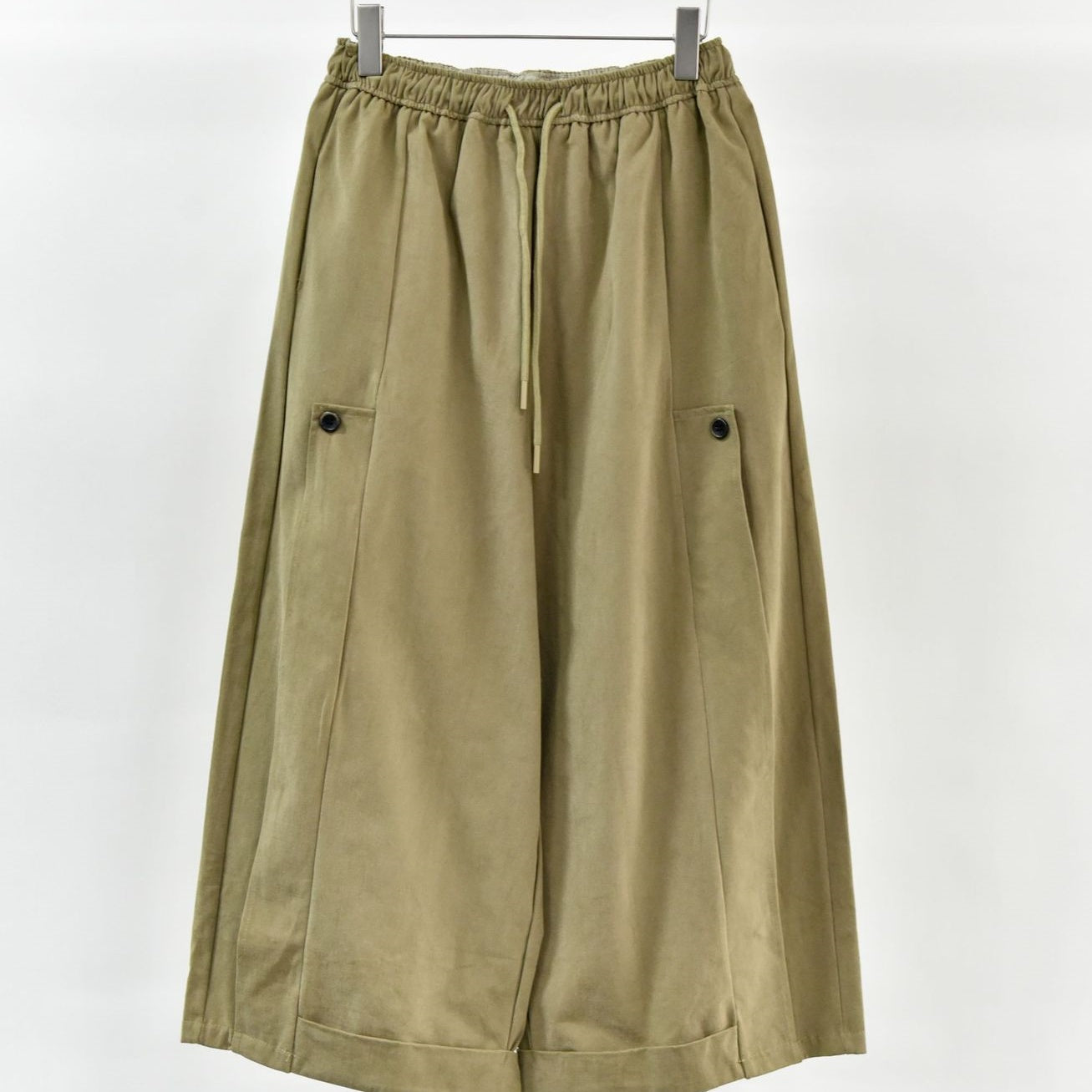 Women's Half-rolled Leg Simple Side Stripe Design Loose Wide-leg Pants