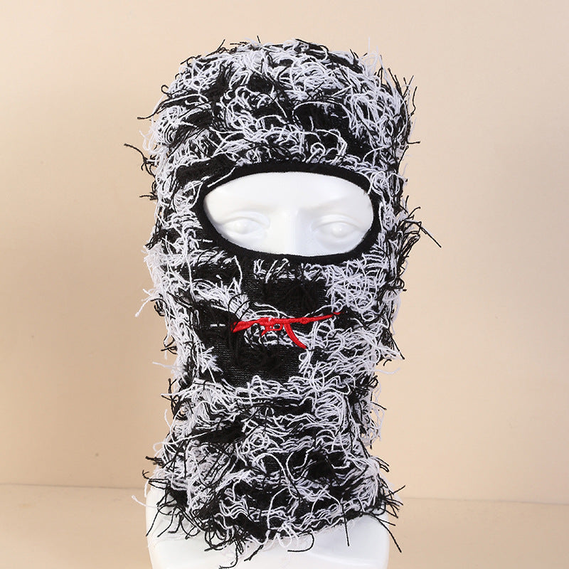 Single Hole Knitted Mask Outdoor Keep Warm Face Care Hat Party Funny Woolen Cap