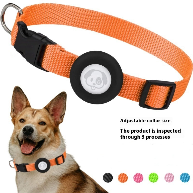 Dog Collar Waterproof Silicone Case Solid Color Nylon Ribbon Pet Supplies