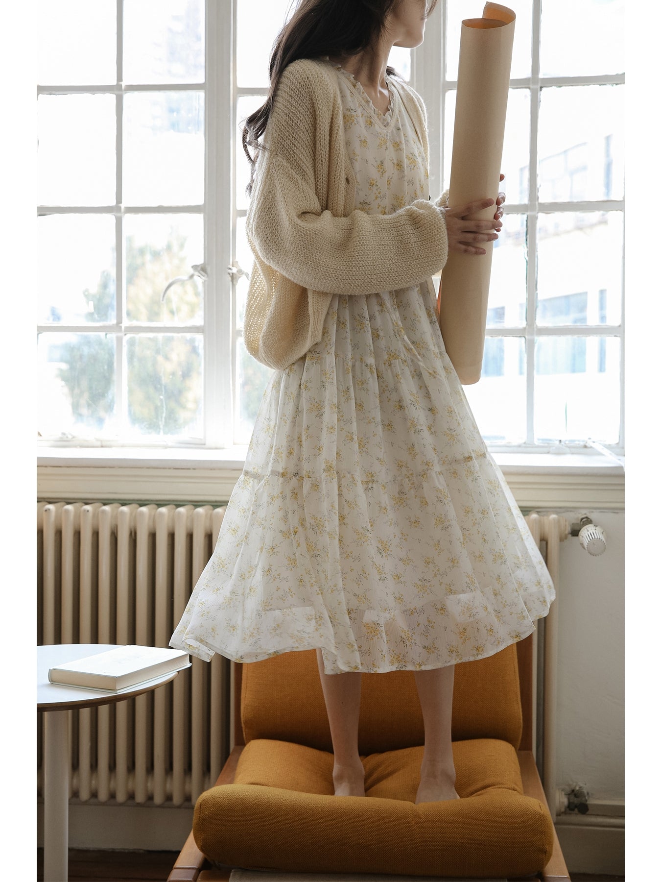 Women's Long Sleeved Floral Skirt Art