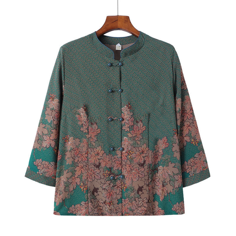 Middle-aged And Elderly Spring And Summer Wear Grandma Thin Tang Suit Upper Clothes