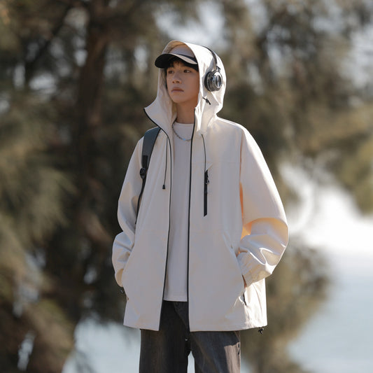 Men's New Casual Versatile Loose Sports Hooded Jacket