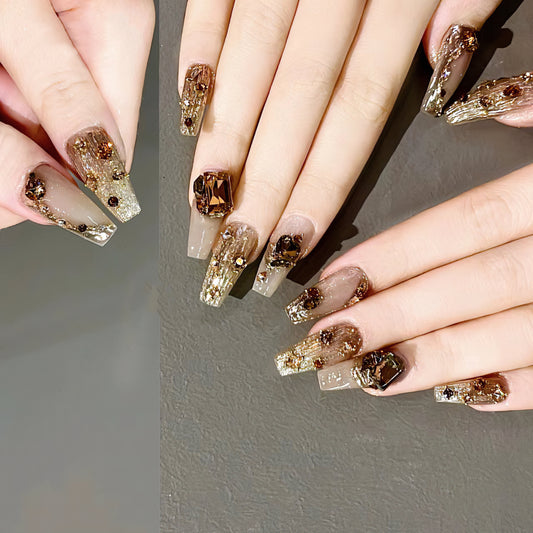 Handmade Wear Armor High Sense Rhinestone Ball Nail Stickers