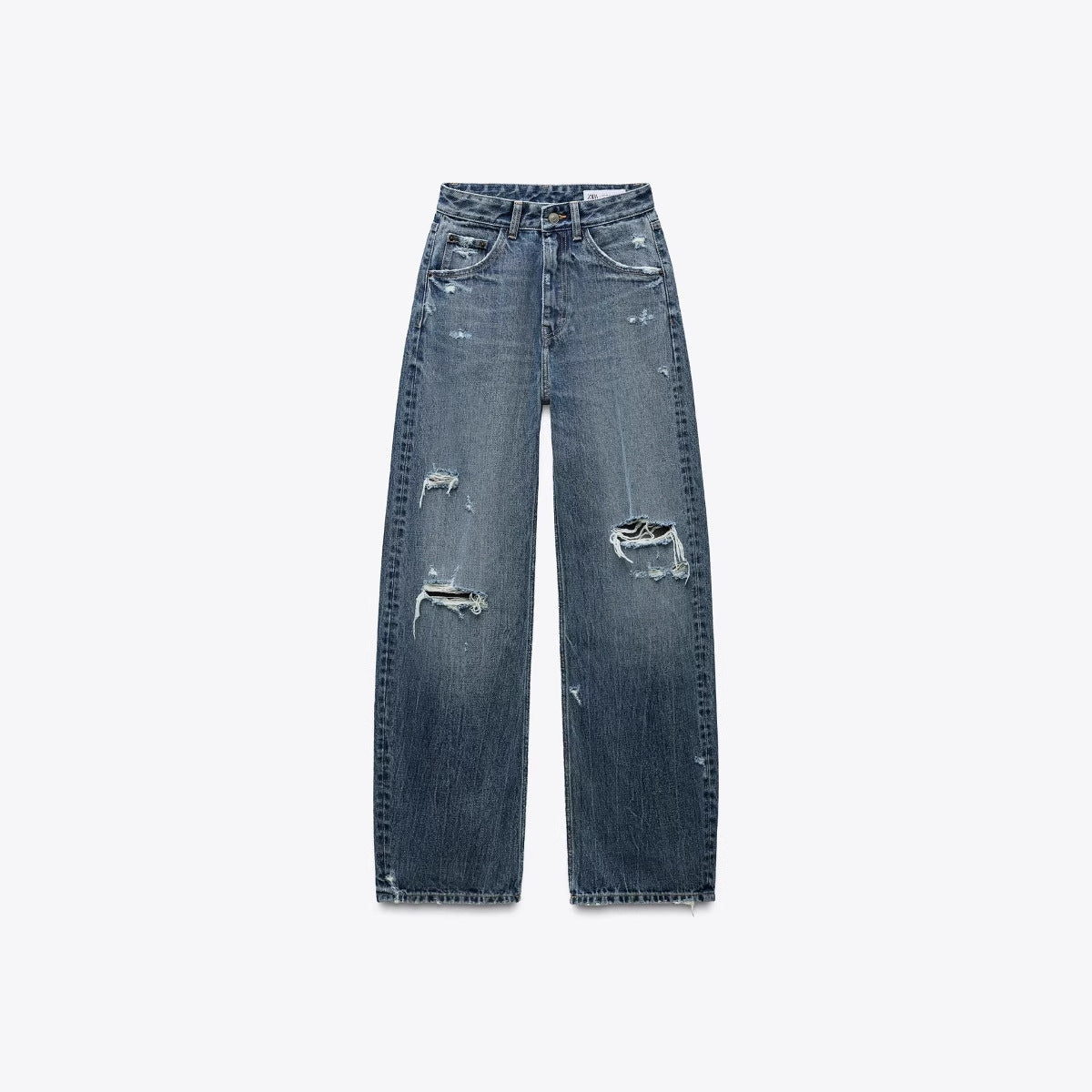 Women's European And American Style Animal Print Wide Leg Jeans