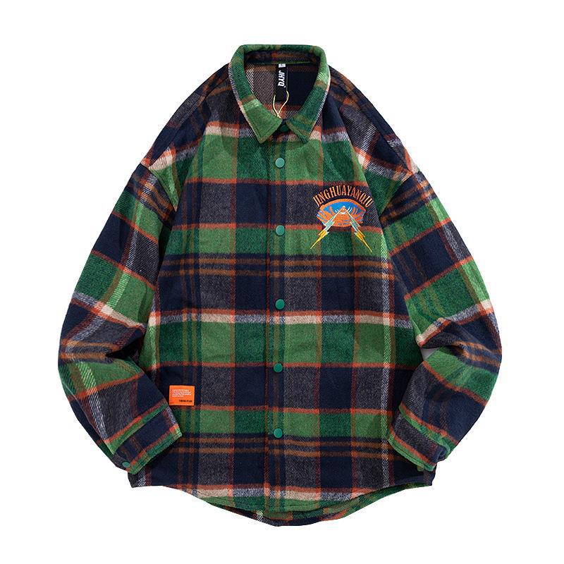 Eyeball Embroidered Long Sleeved Shirt Couple Coat
