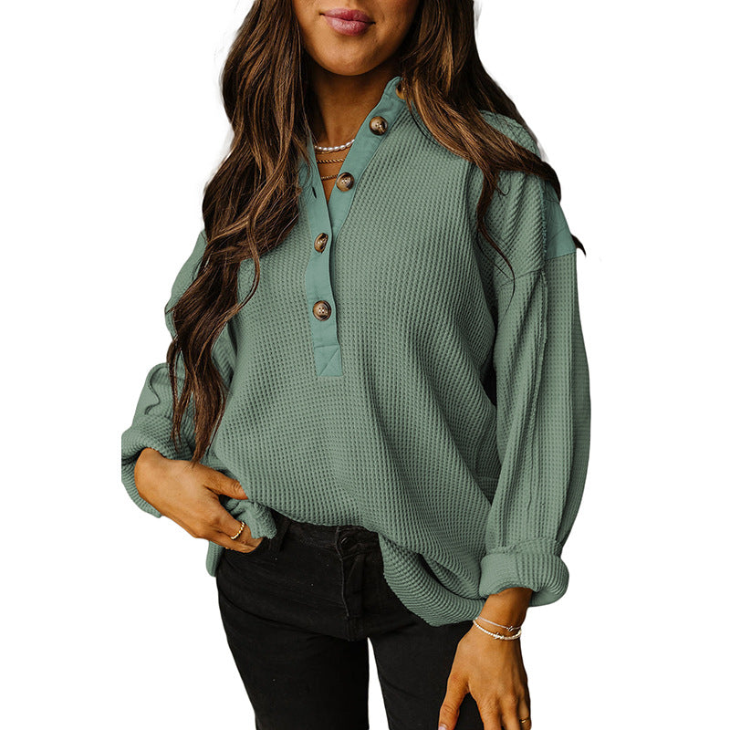Pullover Round Neck Long Sleeves Top Women's European And American Loose Sweater