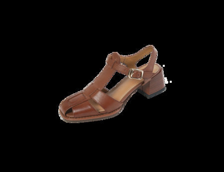 French Style Retro Closed Toe Roman Style Hollow-out Women's Sandals