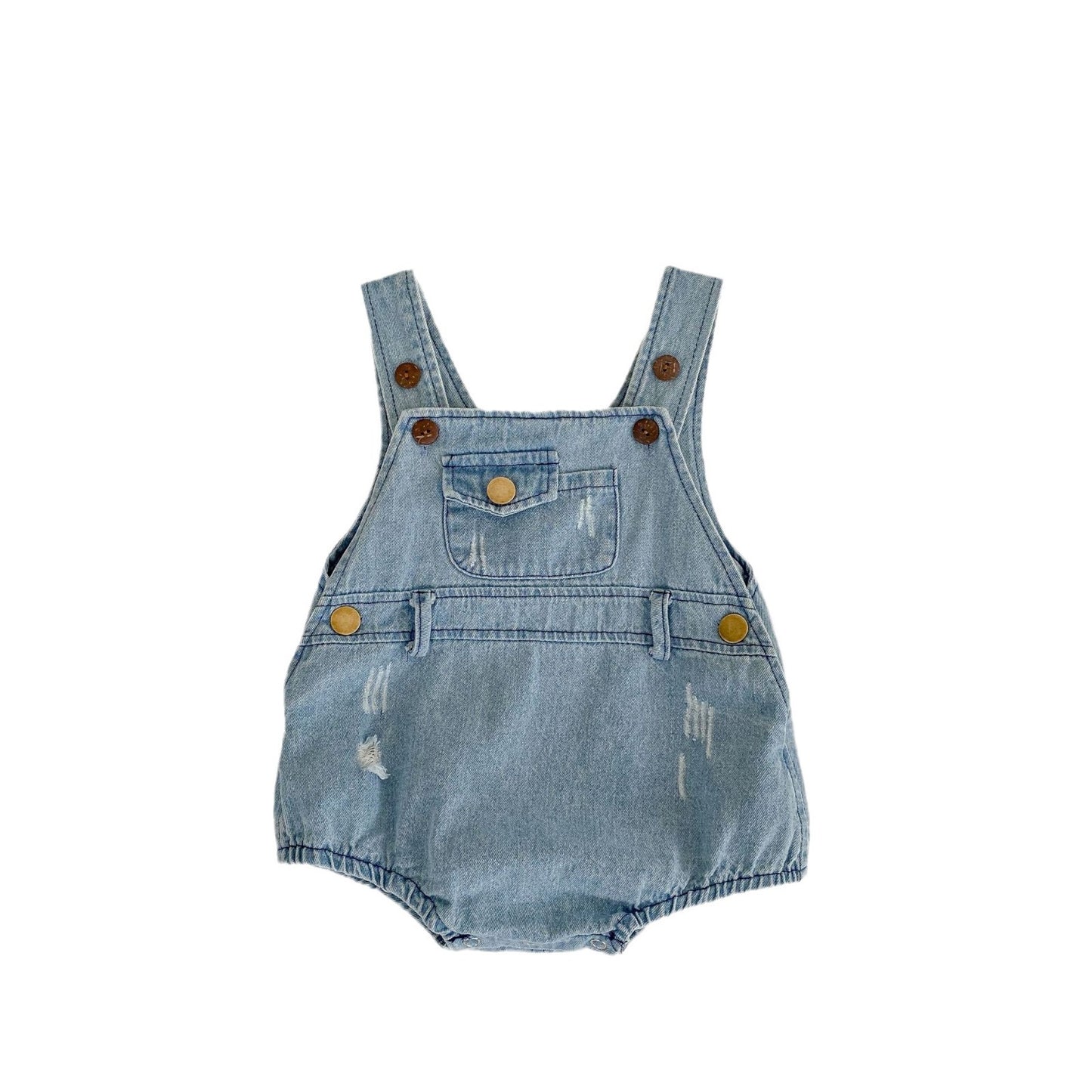 Boys And Girls Denim Brace Romper Pants