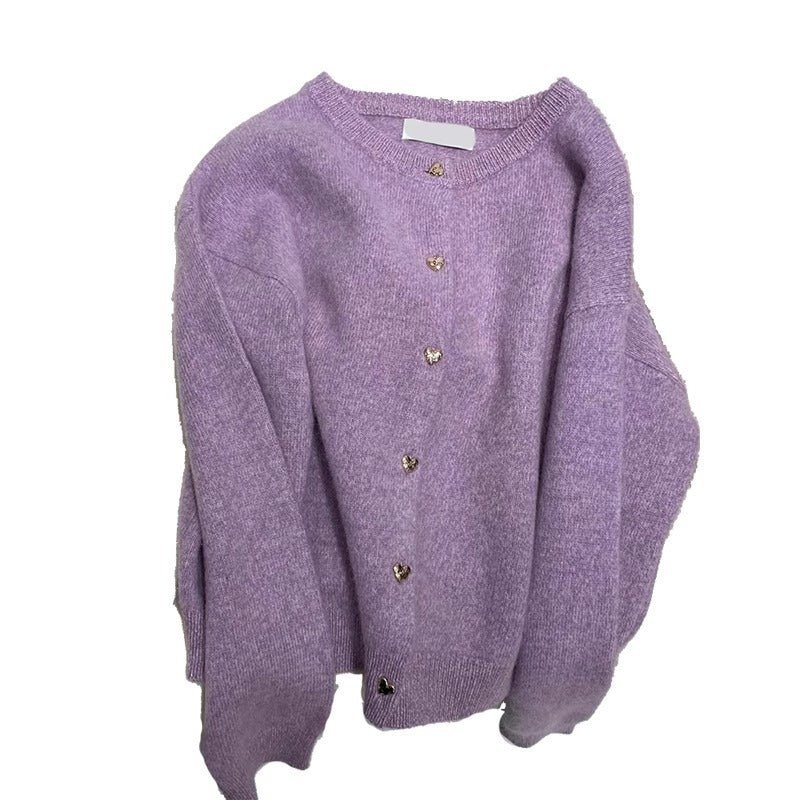 Elegant Lady High-end Milk Fufu Knitted Cardigan