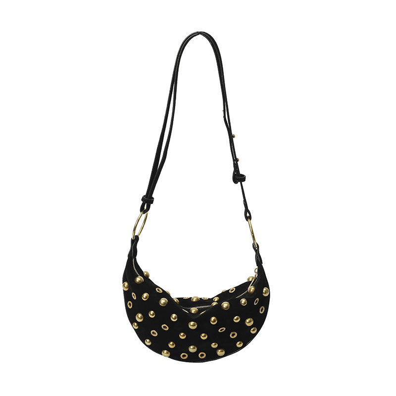 Retro Nitte Taske Mat Imiteret Ruskind Pendlertaske All-match Skulder Underarms Taske