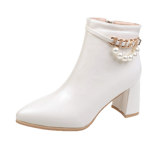 New Style Pointed Thick Heel Fashion For Autumn And Winter Korean Skinny Boots