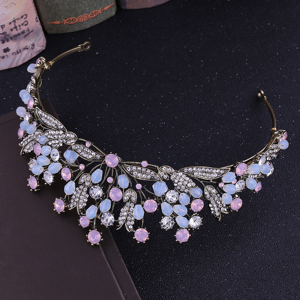 Baroque Vintage Rhinestone Crown Handmade
