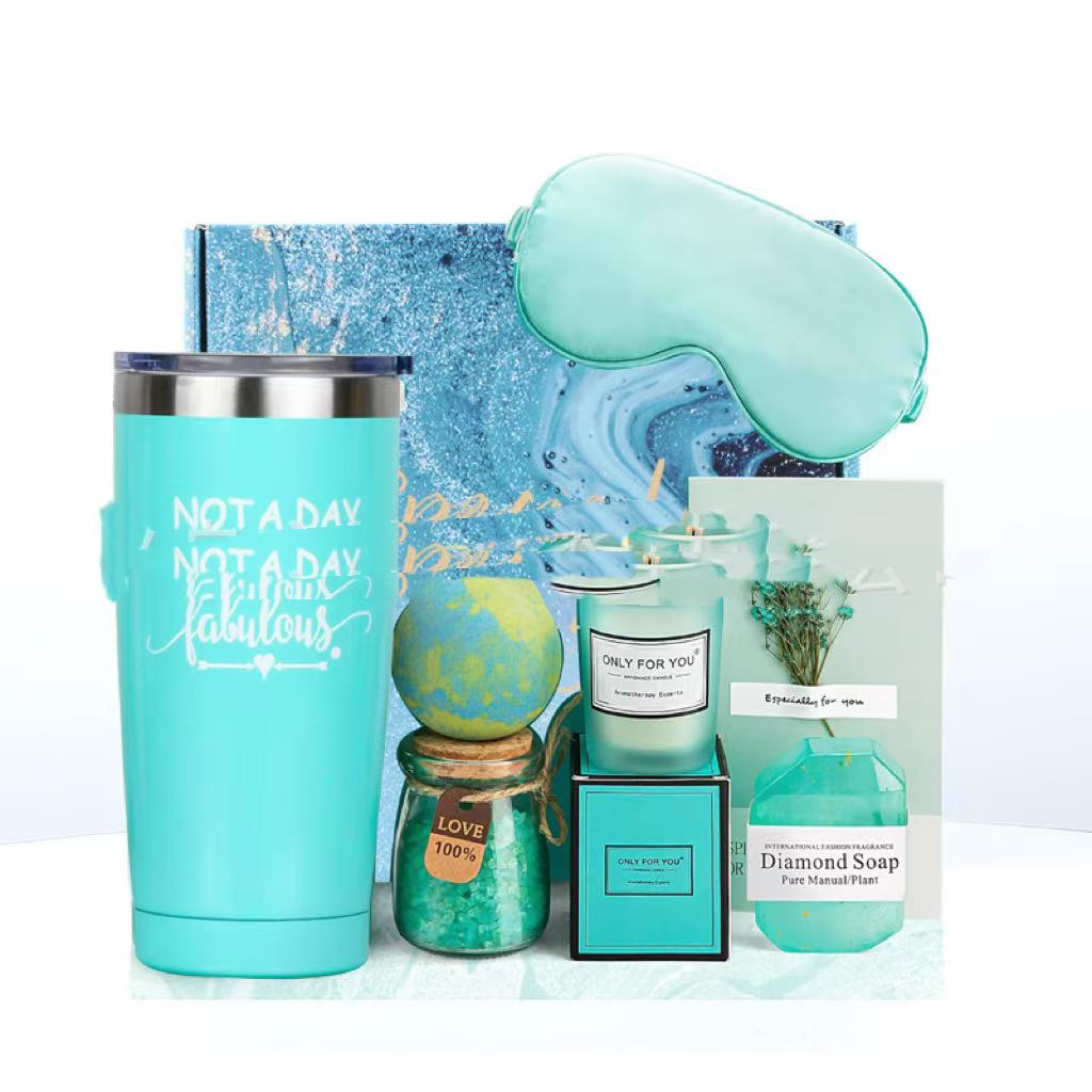 Blue Lady Aromatherapy Candle Bath Hand Gift Suit