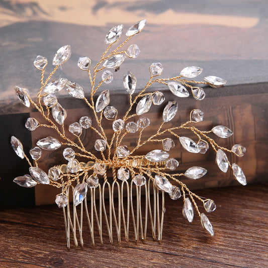 Handmade Glass Crystal Hair Comb For Bride