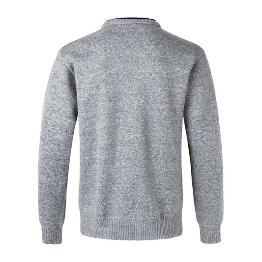 Autumn And Winter Fleece-lined Thickened V-neck Cardigan Cotton Knitwear Dad Coat