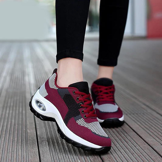Womens Breathable Mesh Air-Cushioned Sneakers