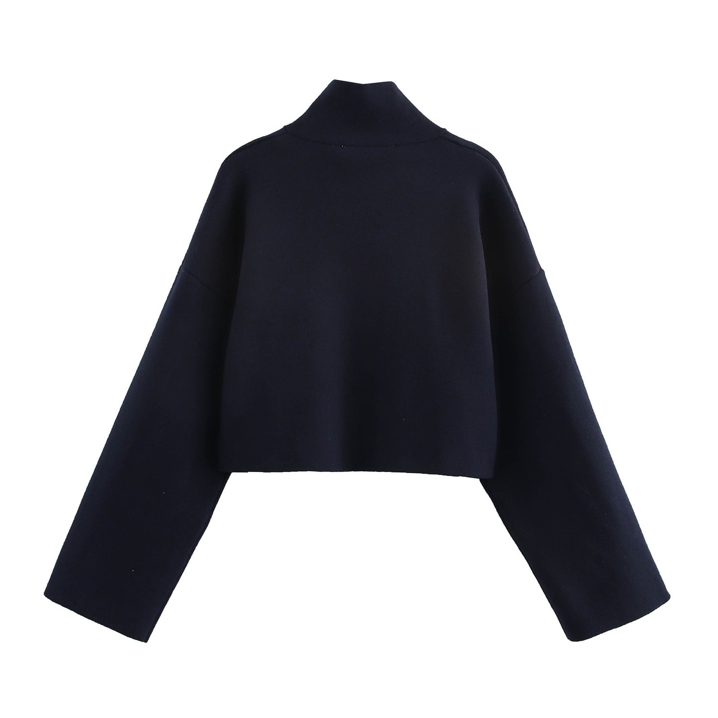 Kvinders Afslappede Sporty Strikkede Korte Sweatshirt