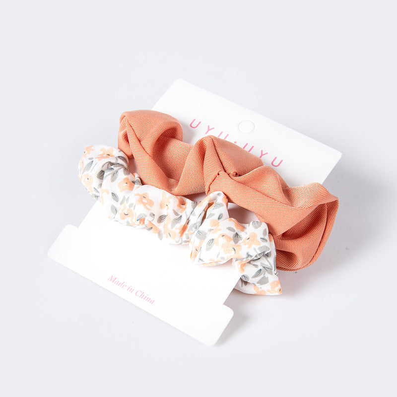 Card-style Large Hair Ring Two-in-one Floral Hair Tie